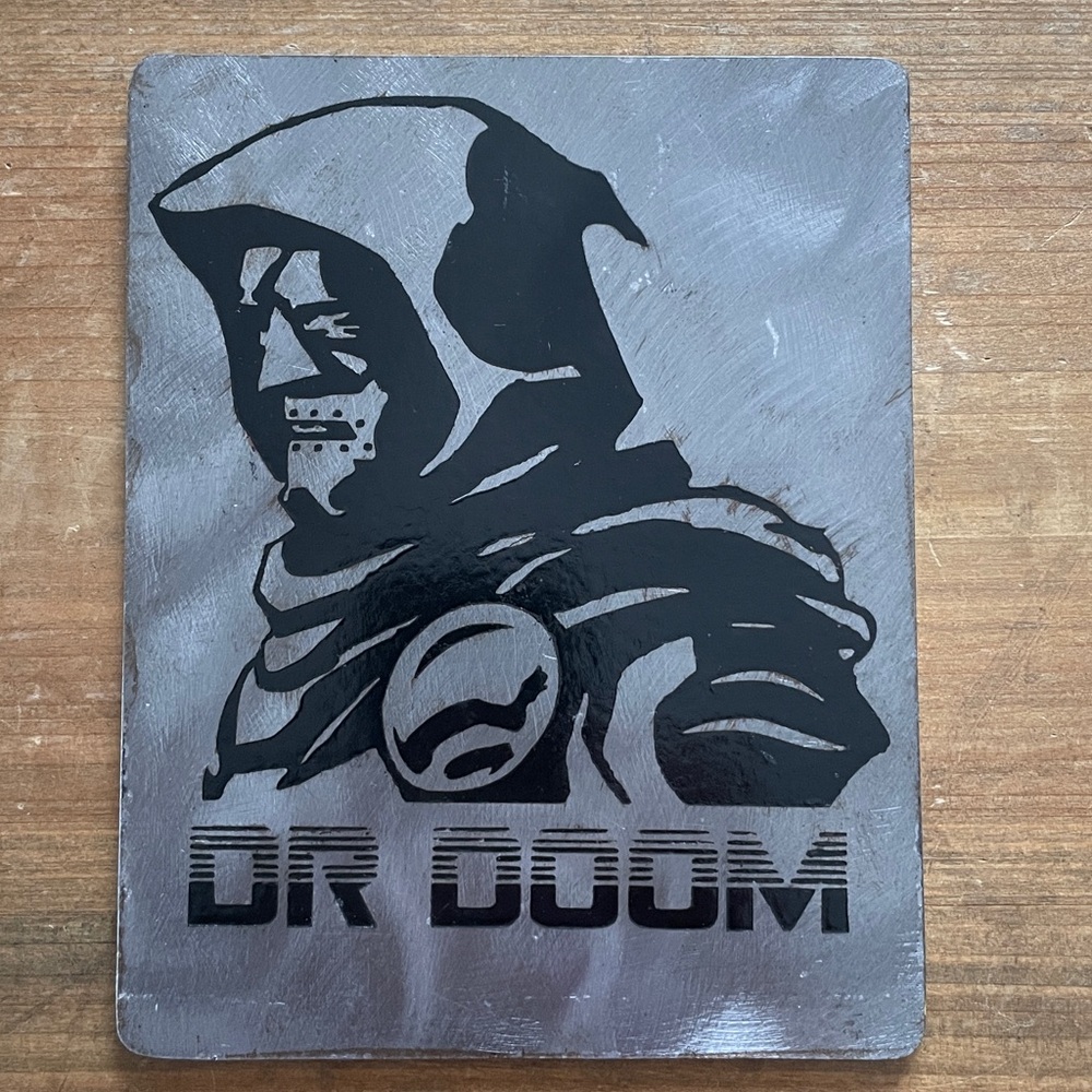 Dr Doom Metal Plaque